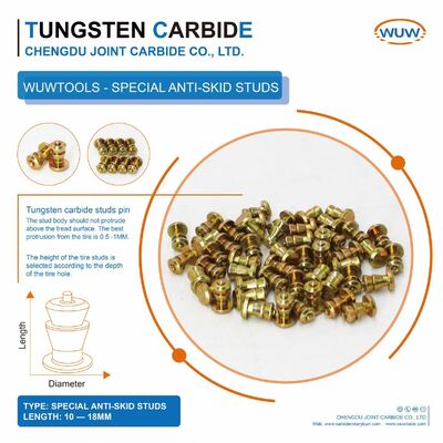 Goede prijs. Aangepaste Tungsten Carbide Sneeuwband Spikes met 5.7-15 MM Totale Lengte en 6.5-12 MM Diameter voor Fietsen, Scooters, ATV-UTV, Vorkheftrucks, Auto's, Vrachtwagens, Off-Road Voertuigen online