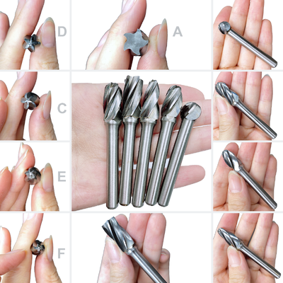 Kwaliteit Multi-vormige Aluminium Frees Bits Set 1/4" Schacht voor Doorslijpers fabriek