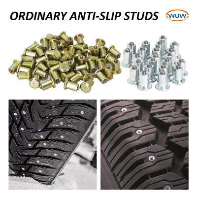 Kwaliteit Aangepaste Tungsten Carbide Sneeuwband Spikes met 5.7-15 MM Totale Lengte en 6.5-12 MM Diameter voor Fietsen, Scooters, ATV-UTV, Vorkheftrucks, Auto's, Vrachtwagens, Off-Road Voertuigen fabriek
